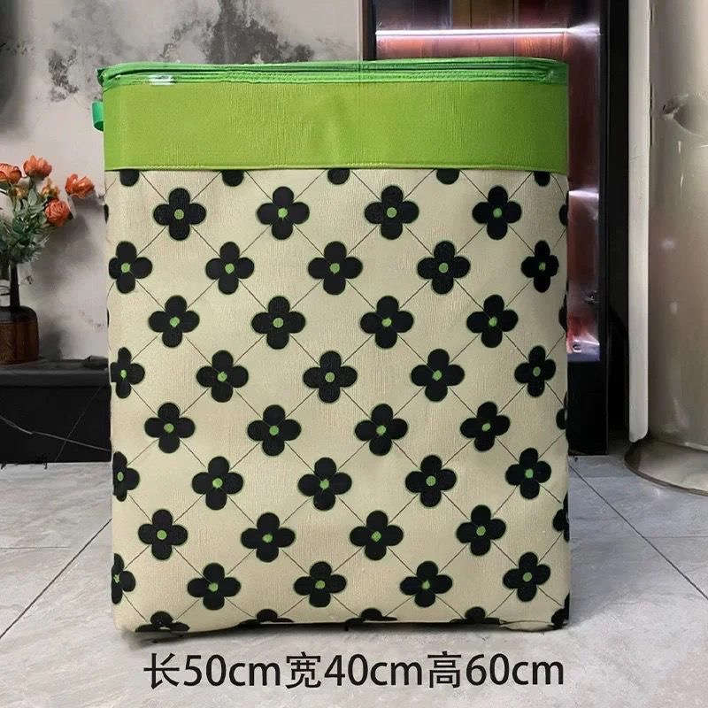 四叶草双拉链带钢圈三层帆布防潮防霉棉衣被子收纳整理收纳袋储物