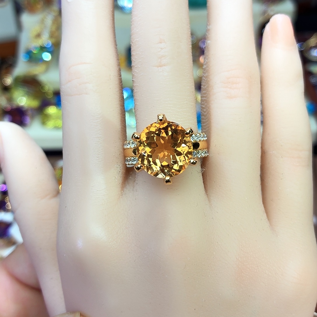 银S925镶嵌戒指水晶