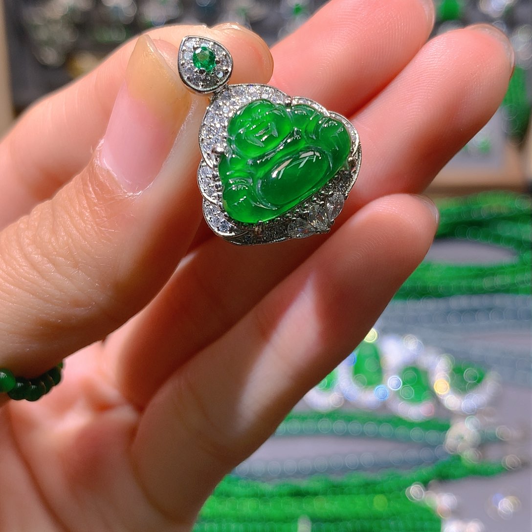 翡翠戒指未镶嵌天然翡翠