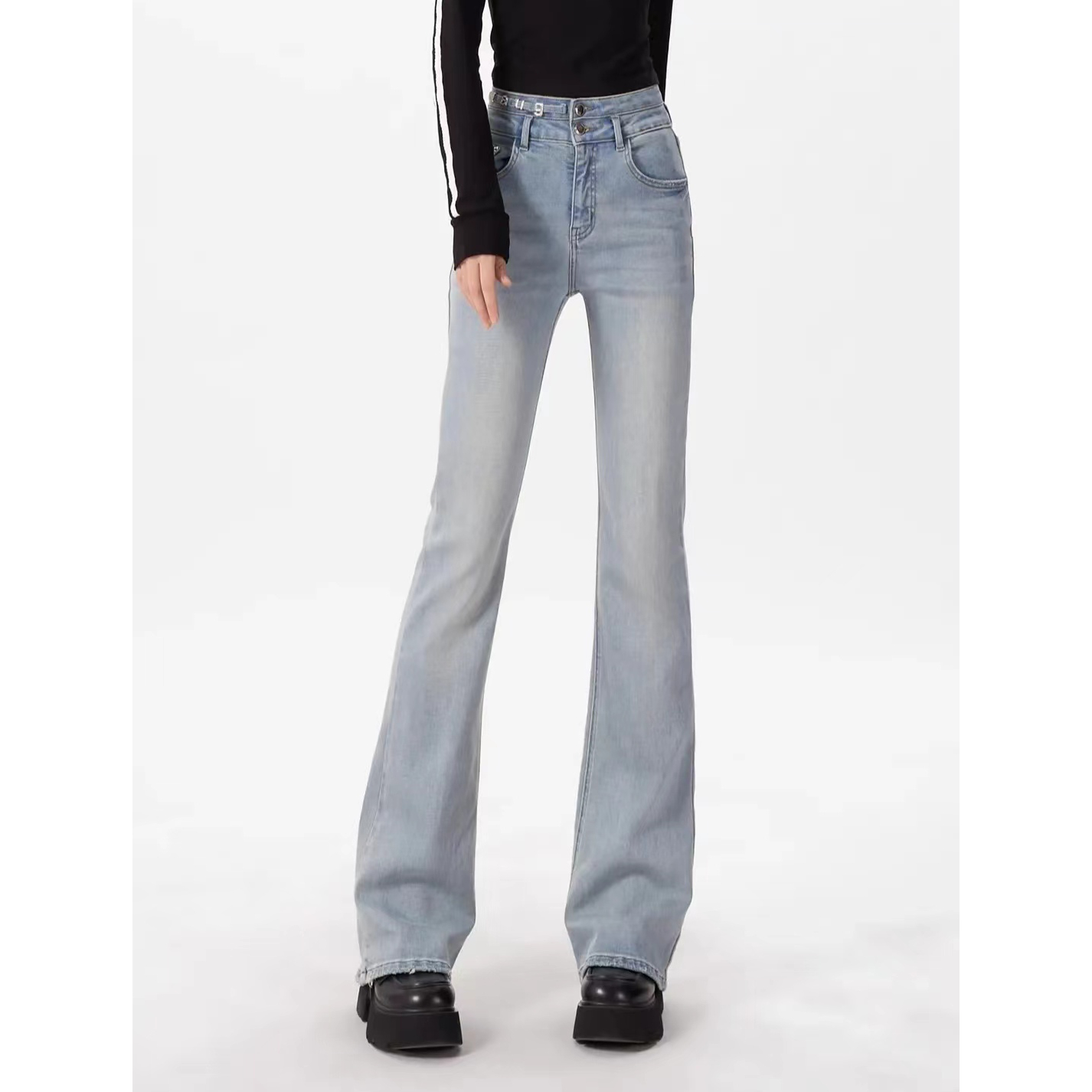 杨家牛仔[香蕉]秋冬新款牛仔裤窄版直筒显瘦断码专拍--个别瑕疵