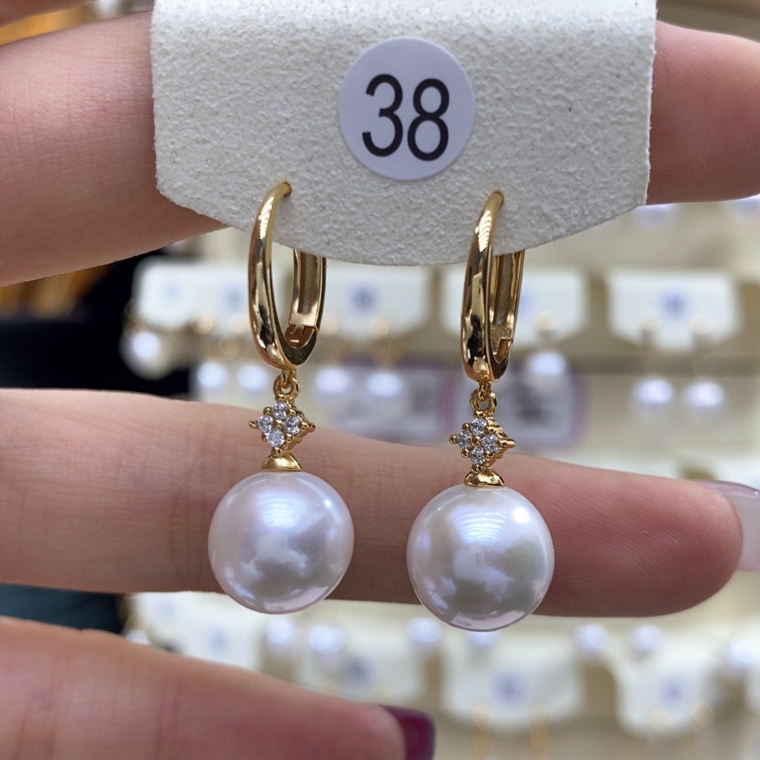 淡水珍珠耳饰银S925镶嵌