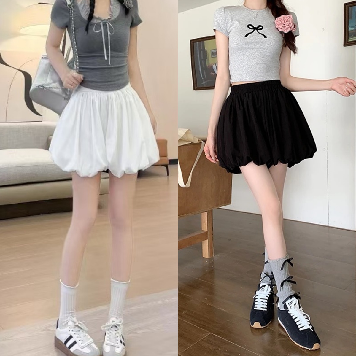 夏季波西米亚风花苞裙裤2025新款半身裙防走光裙子性感高腰短裙