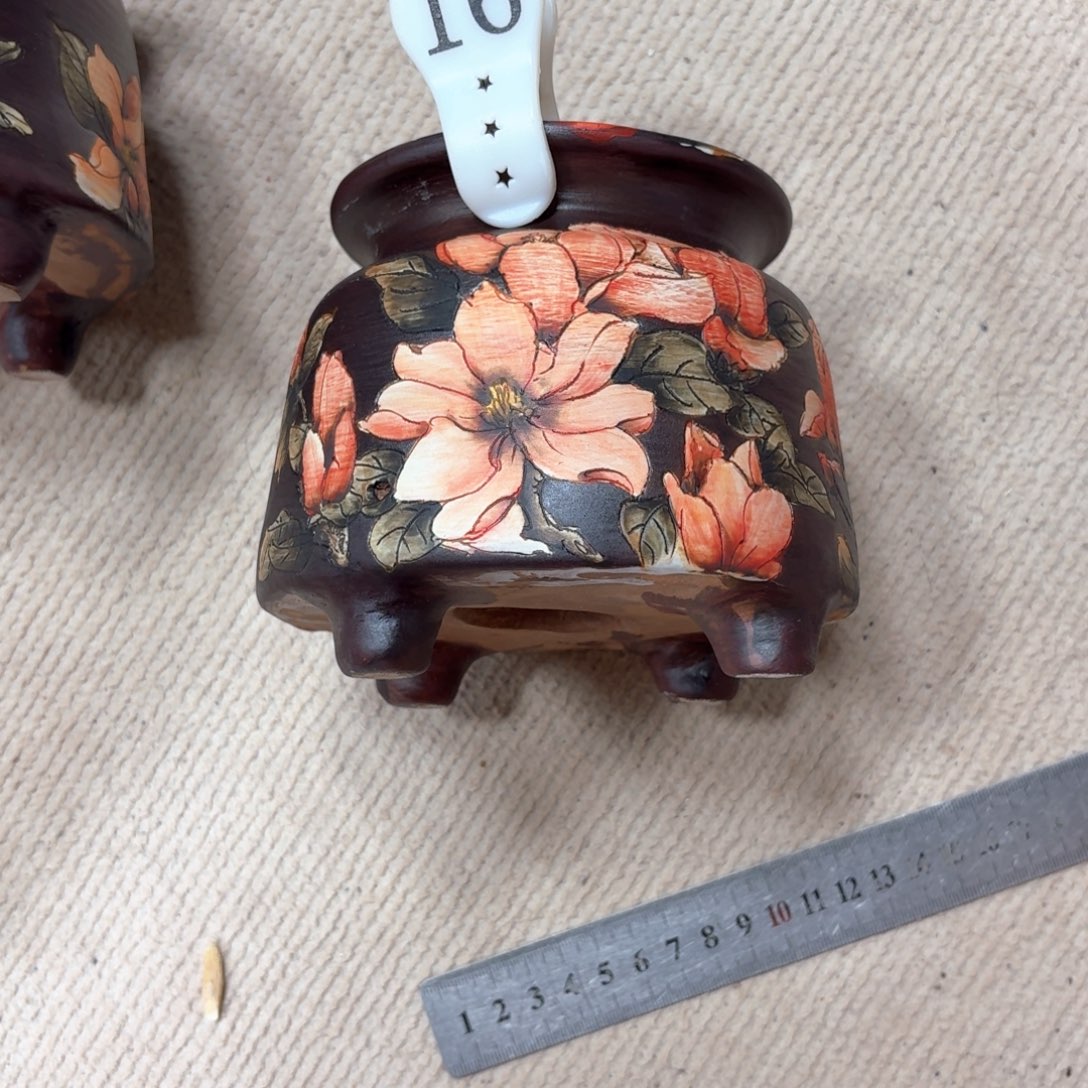 月***月紫砂花盆陶瓷多肉花盆微瑕