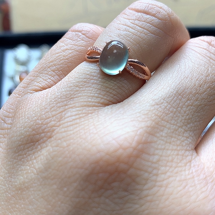 水晶水晶戒指银S925镶嵌