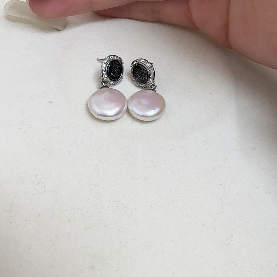 淡水珍珠耳饰合金