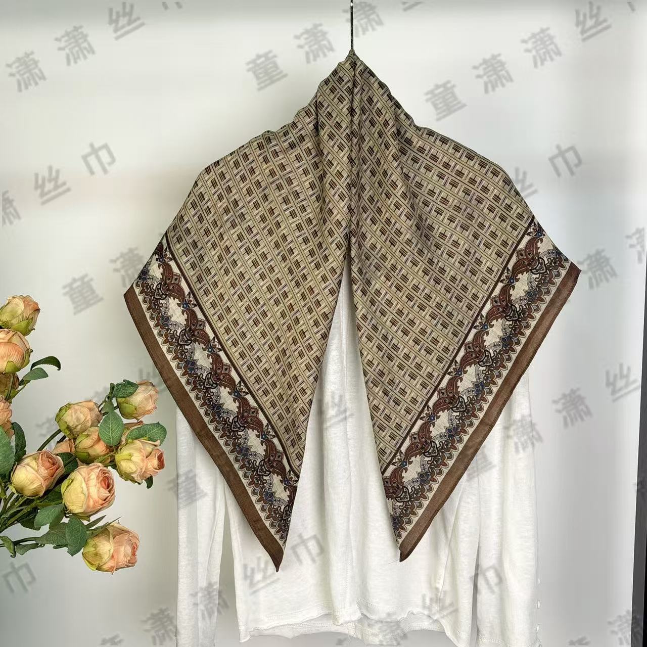 （暖冬絮语）新款方巾85*85左右围巾