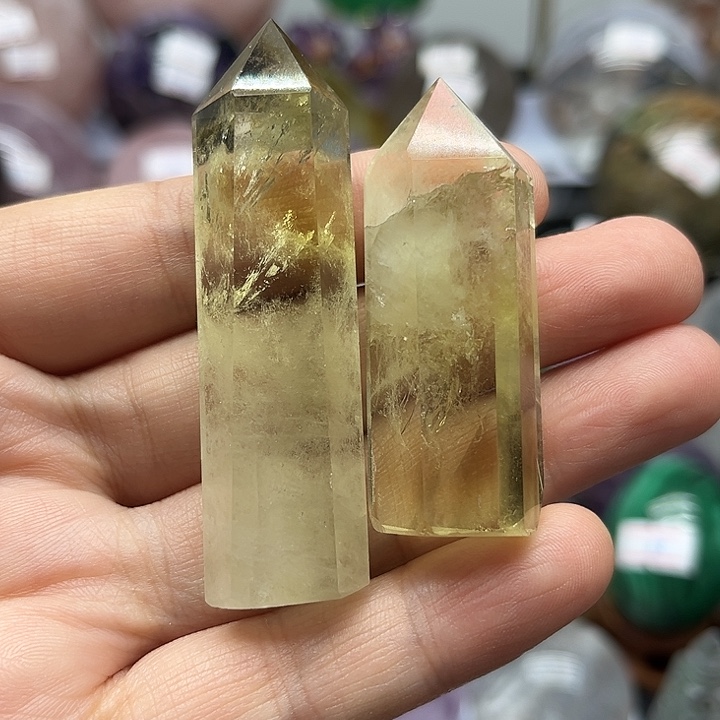 水晶珠宝半成品未镶嵌45克黄水晶柱