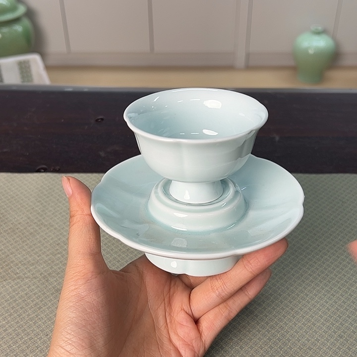 龙泉云间青瓷小米茶器