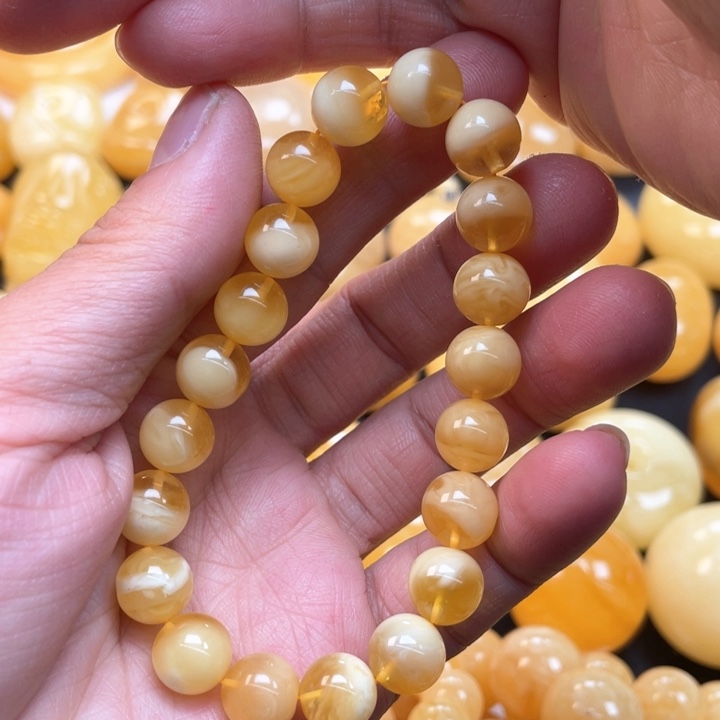 蜜蜡裸石未镶嵌蜜蜡手串