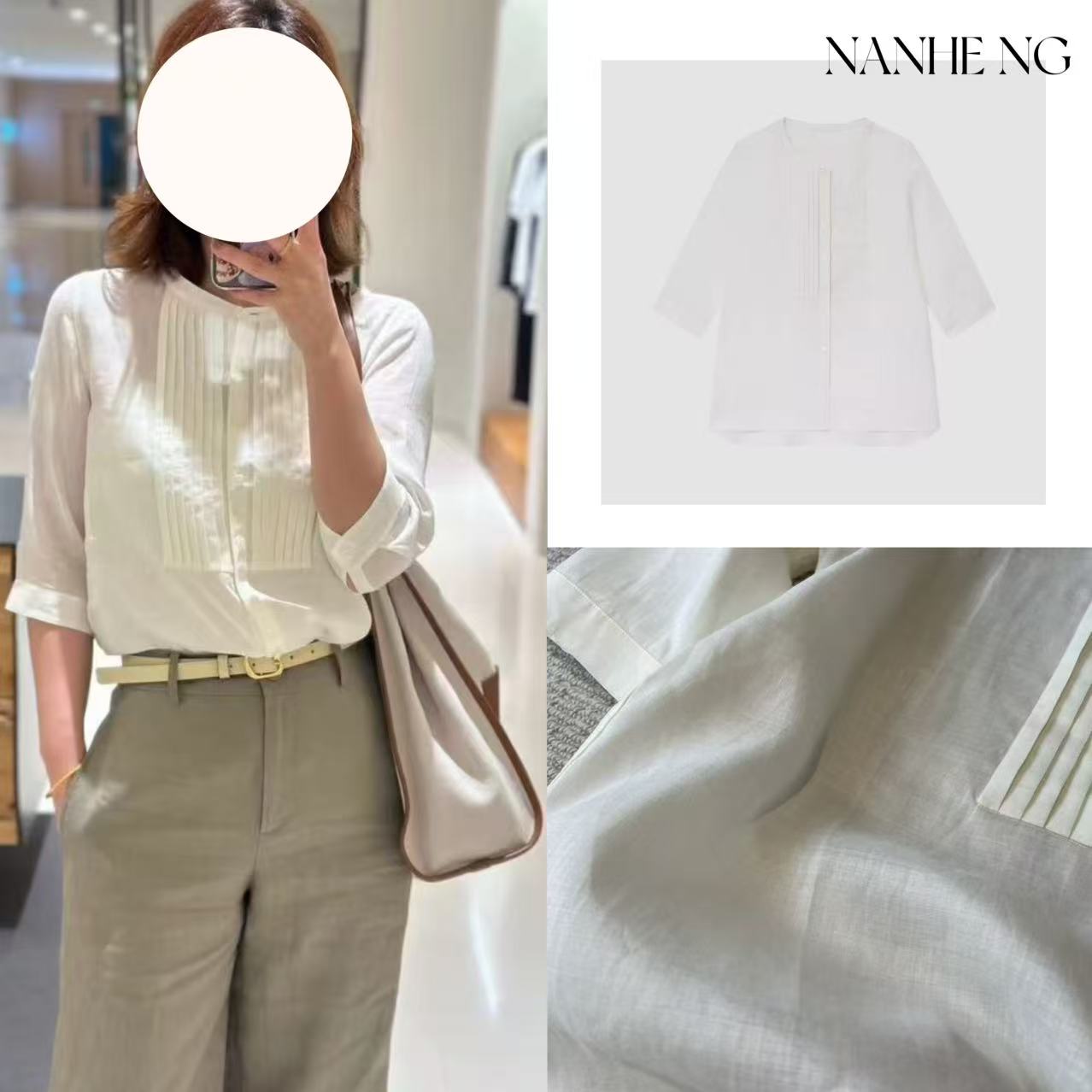 5806女装2025秋季新款薄苎麻平纹布衬衫