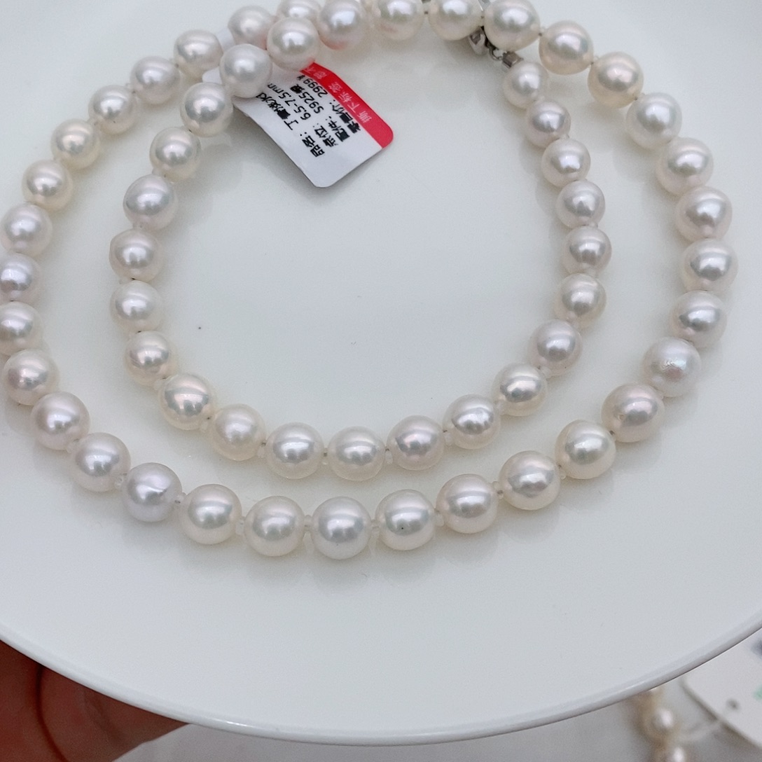 淡水珍珠颈饰银S925镶嵌