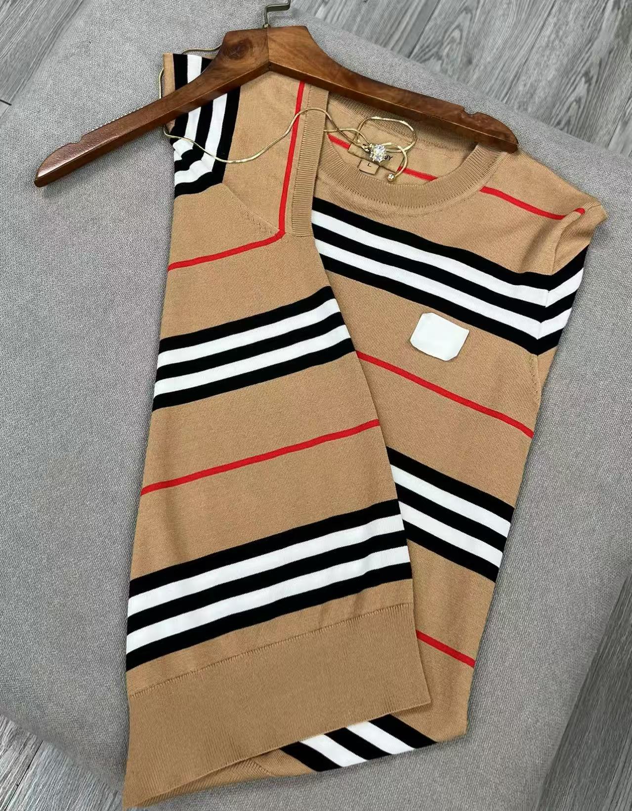 A1250条纹经典百搭款夏季时尚气质优雅风妈妈装高级定制针织衫