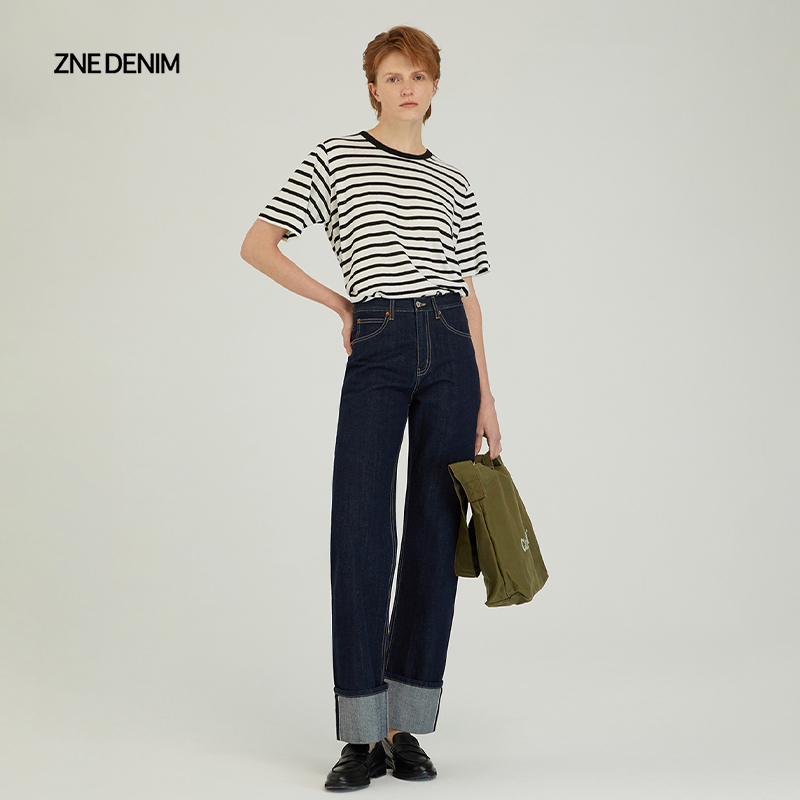 ZNE Jeans复古窄幅赤耳原色直筒牛仔裤1105