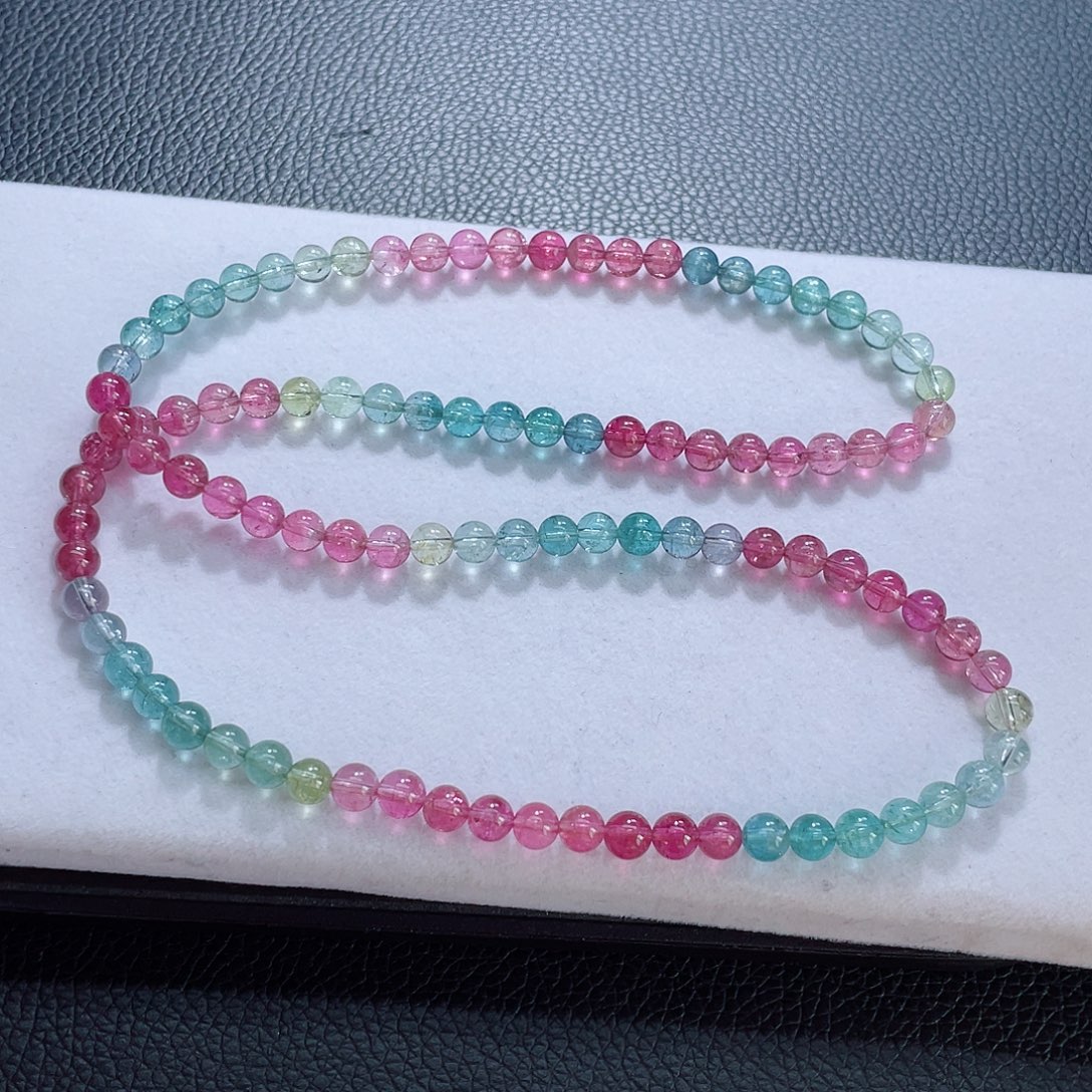 碧玺未镶嵌手链5.8mm左右