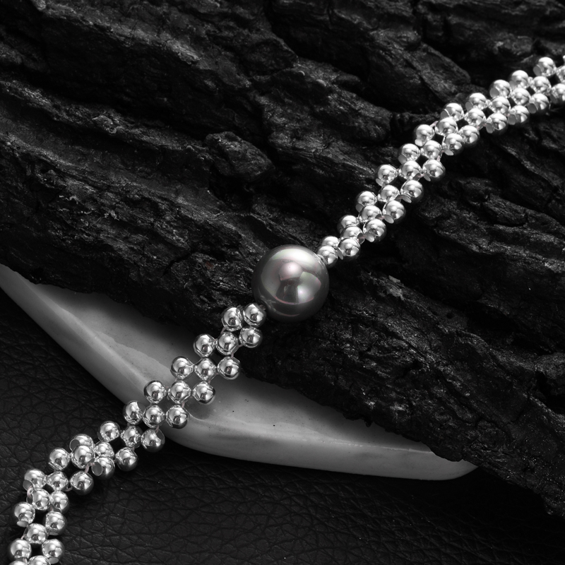 HSL575 灰珠珠手链  优雅小众