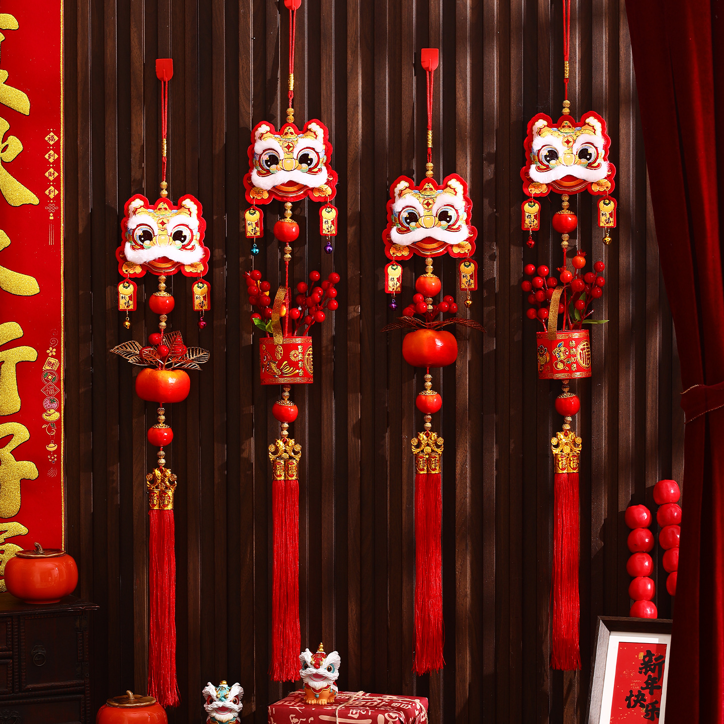 新年装饰2026马年新款春节过年客厅墙氛围感布置风铃挂饰福字挂件