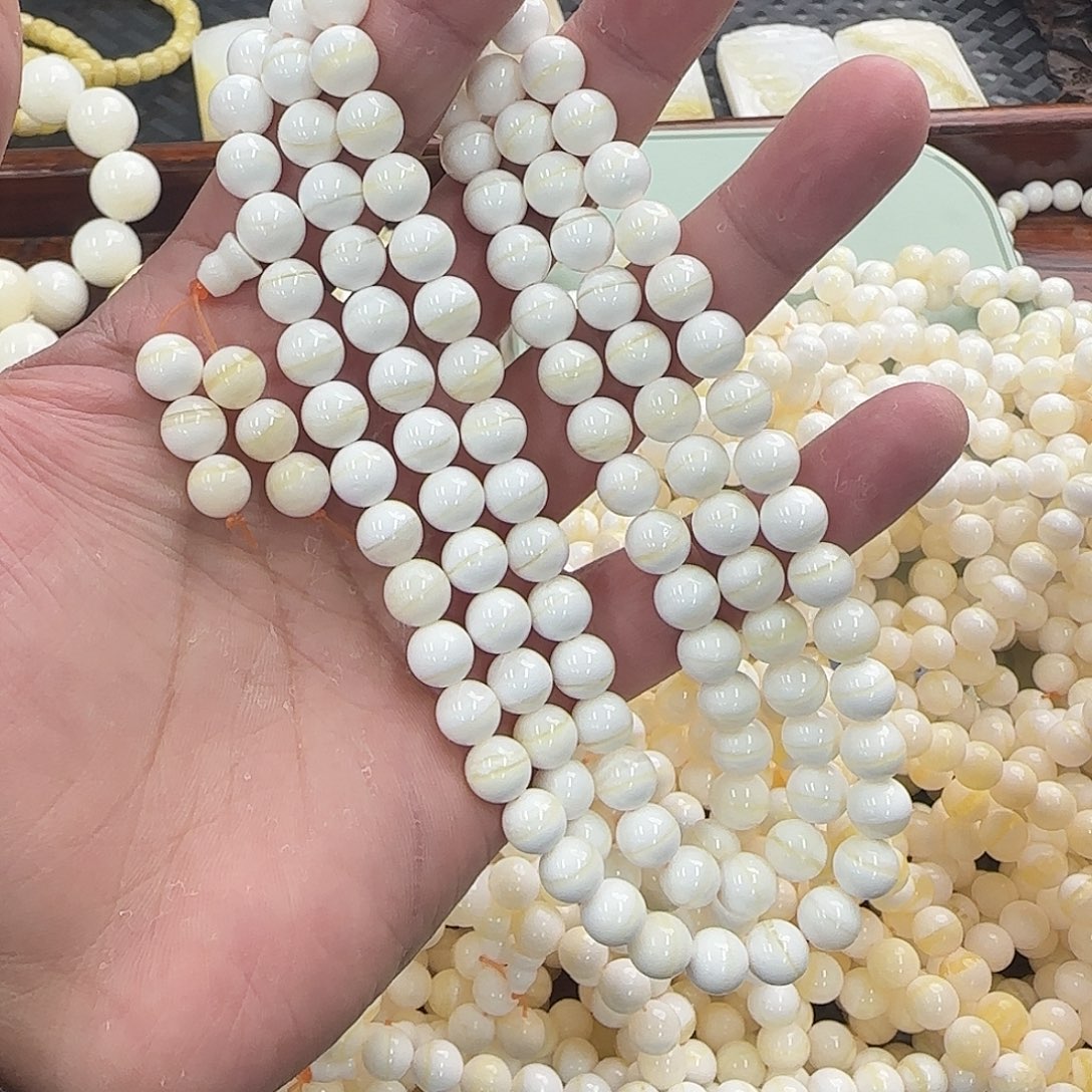 白玉菩提手串8m细金线