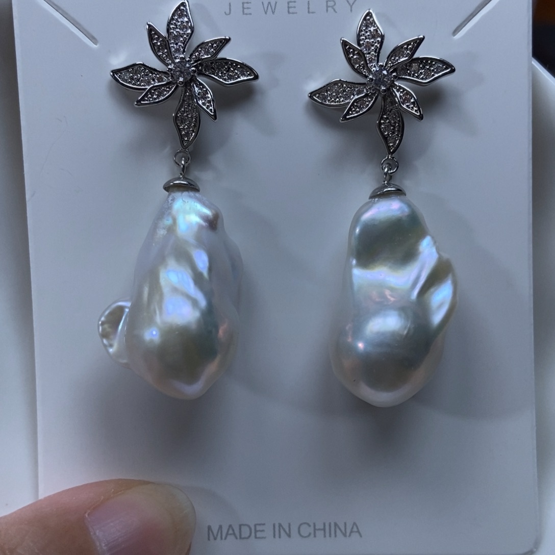 淡水珍珠耳环合金特价802