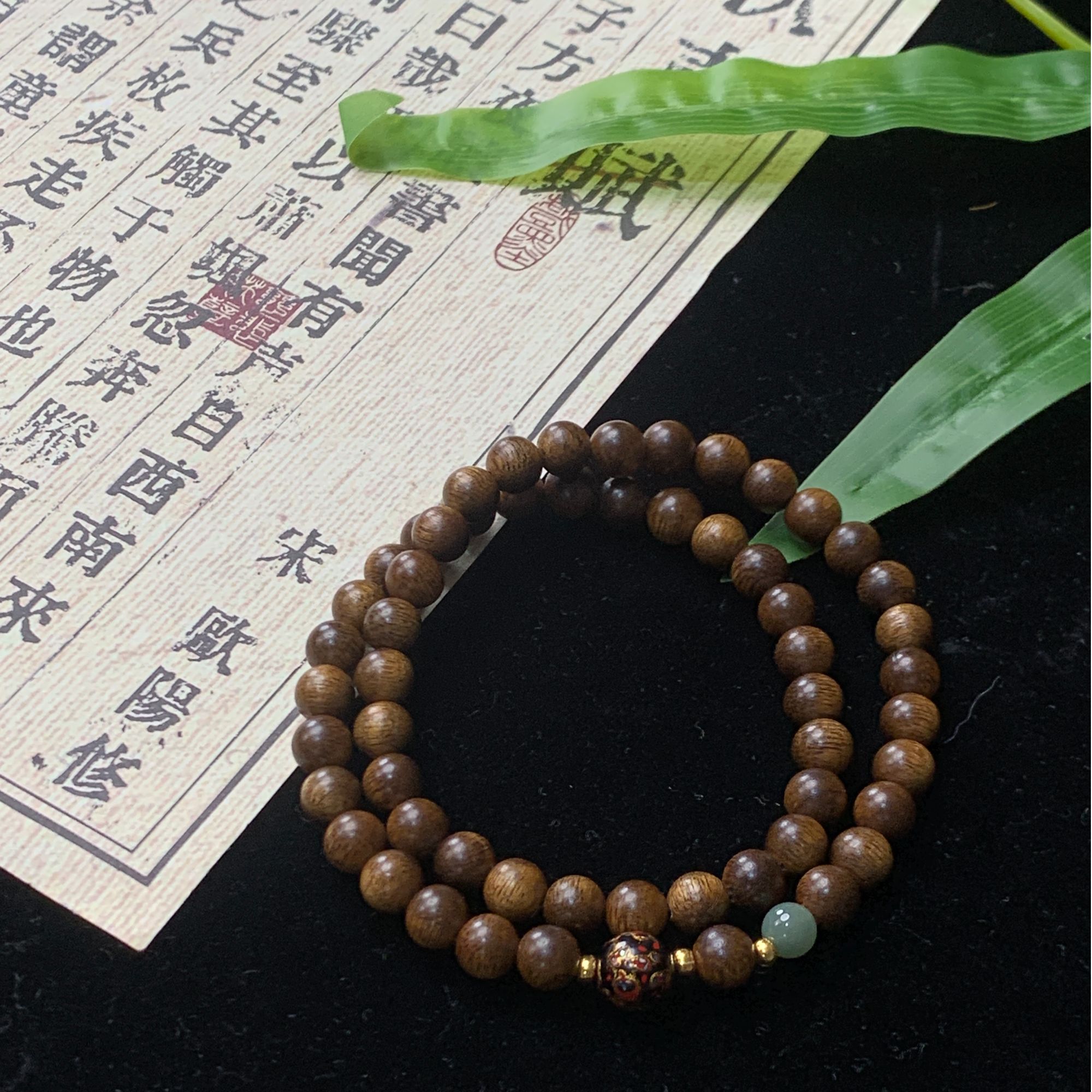 沉香黄奇0.6圆珠双圈圈手串（多样性发货）Q