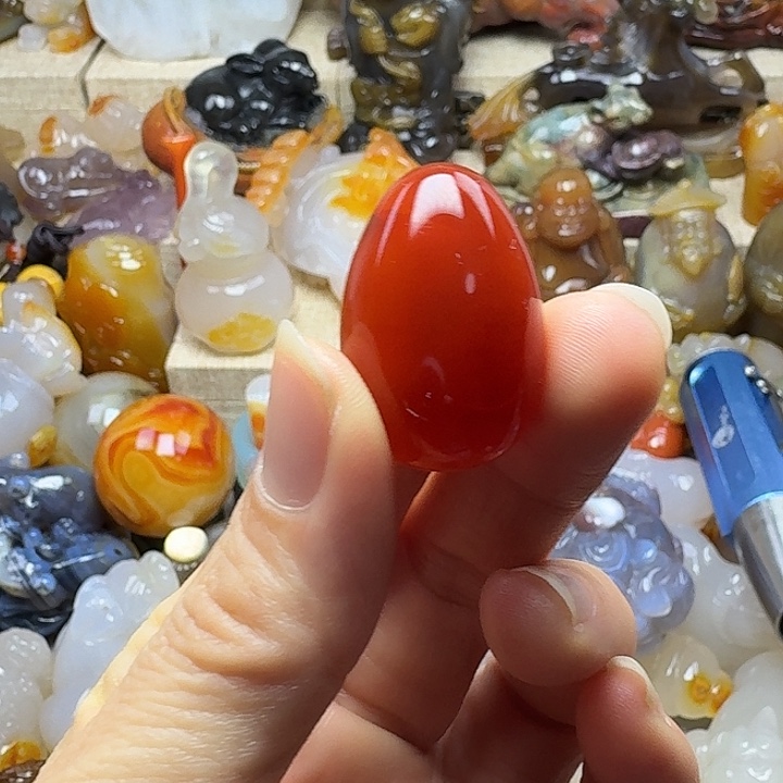 人***义玛瑙/玉髓未镶嵌饰品
