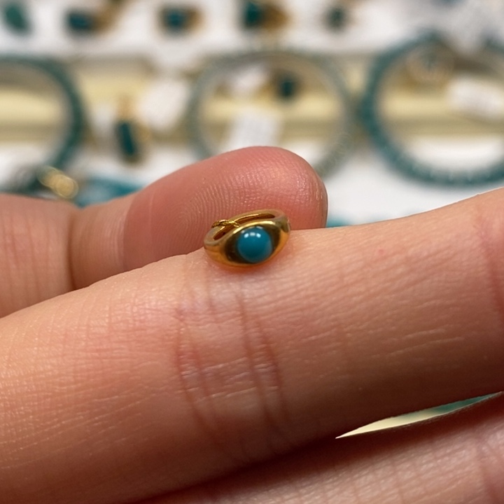 绿松石珠宝奇石18K金镶嵌A58