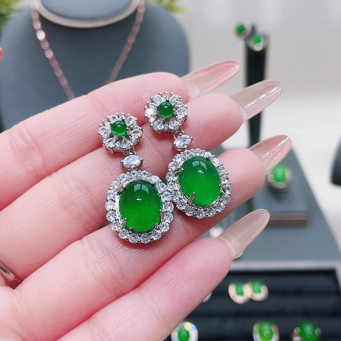 玛瑙/玉髓耳坠合金