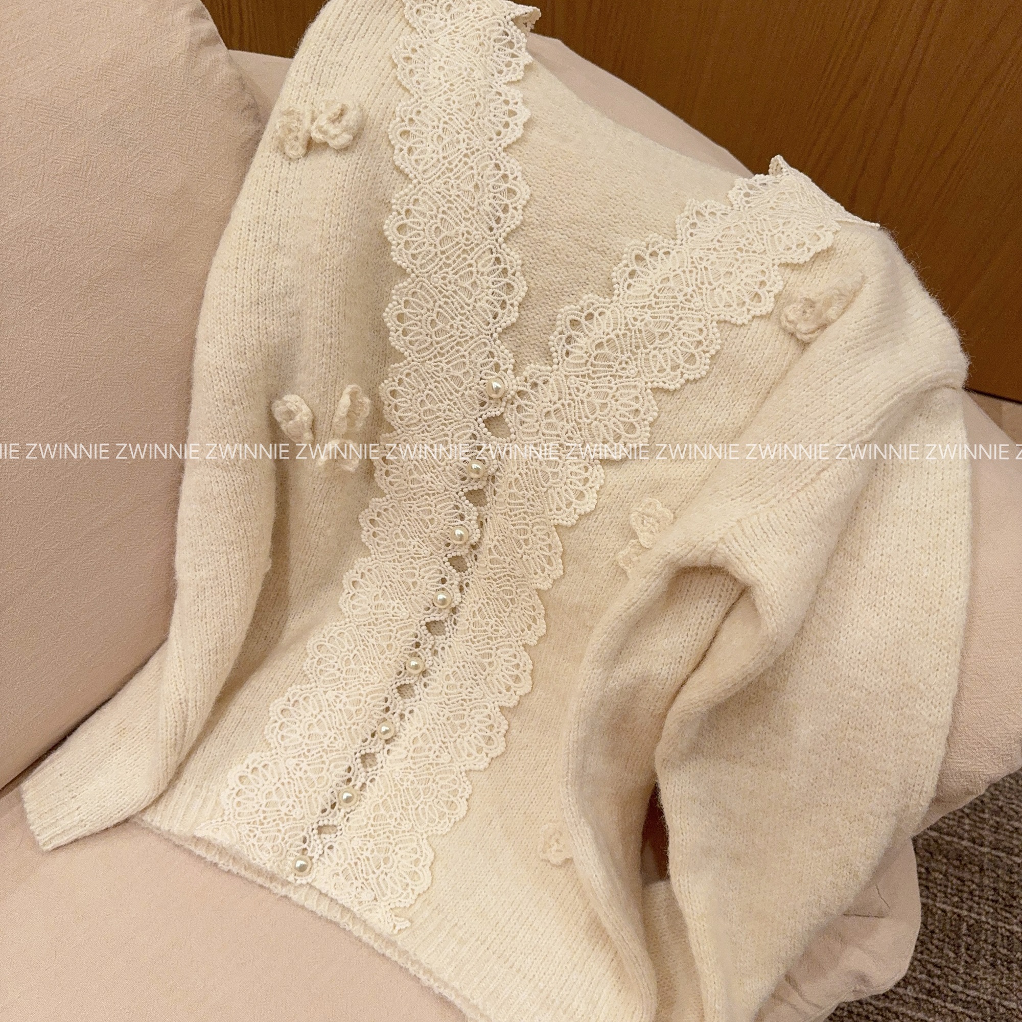 Zwinnie/詹维尼【奶油蕾丝大开衫】细腻柔软不扎人开衫 WMZ202507