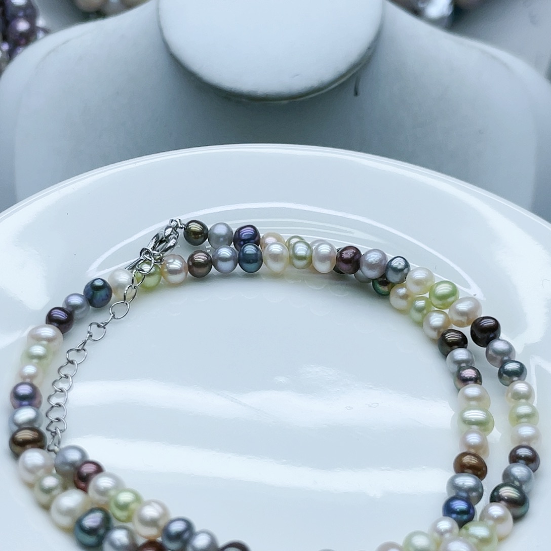 淡水珍珠颈饰钛钢