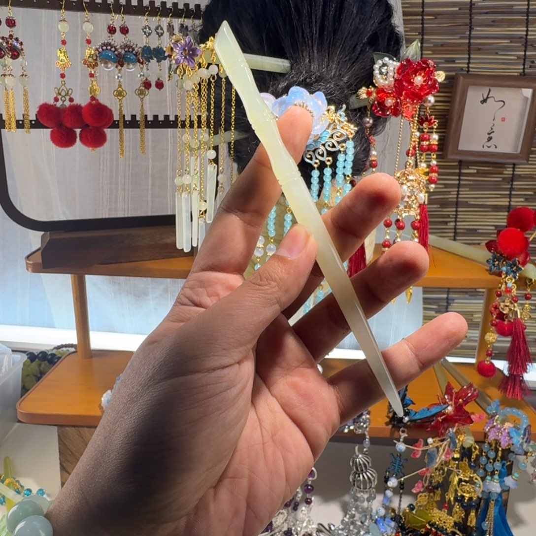 এ***༊蛇纹石玉合金发饰