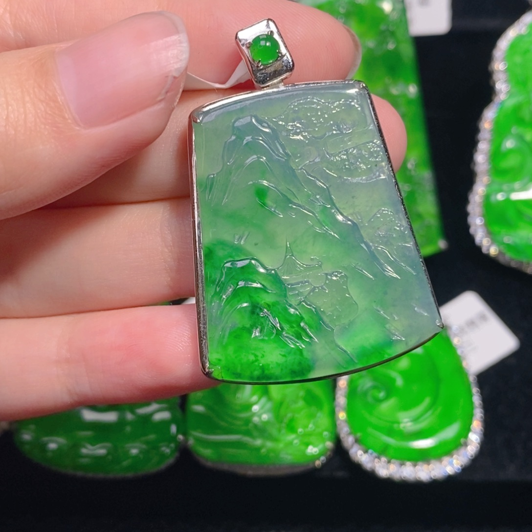 翡翠银S925镶嵌颈饰