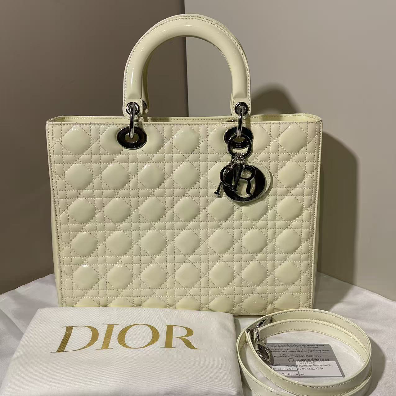 95新 DIOR/迪奥 迪奥7格戴妃奶黄色
