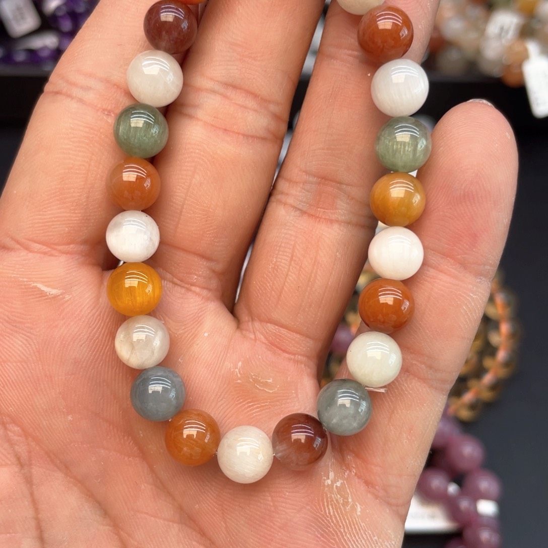 水晶手串未镶嵌4彩兔毛8mm