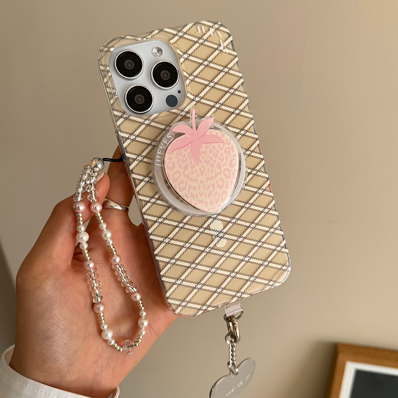 JUEVES星期四菱格纹磁吸壳苹果15promax手机壳适用于iphone17pro