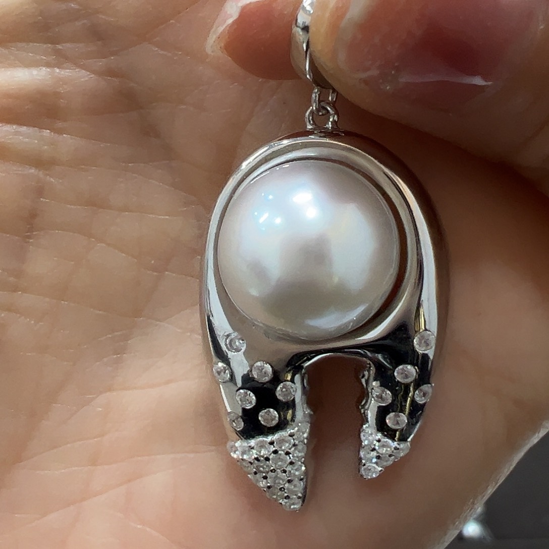 海水珍珠颈饰银S925镶嵌