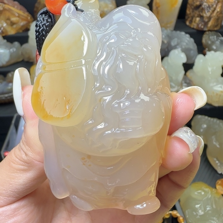 玛瑙/玉髓合金手把件