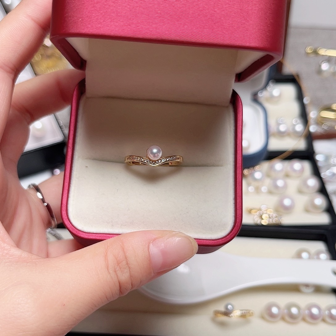 ****姐戒指淡水珍珠未镶嵌