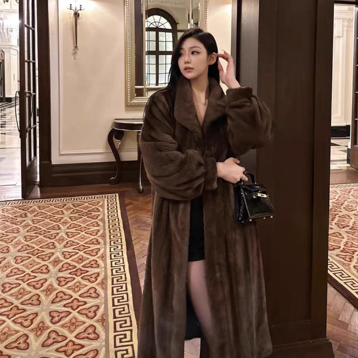 长款立玲百搭毛毛外套
