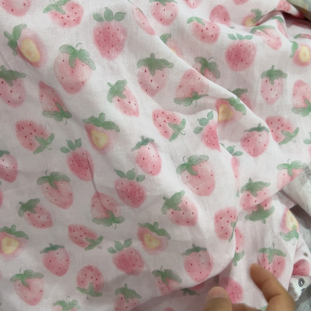 棉一米价纯棉柔软双层纱1.4宽果子块