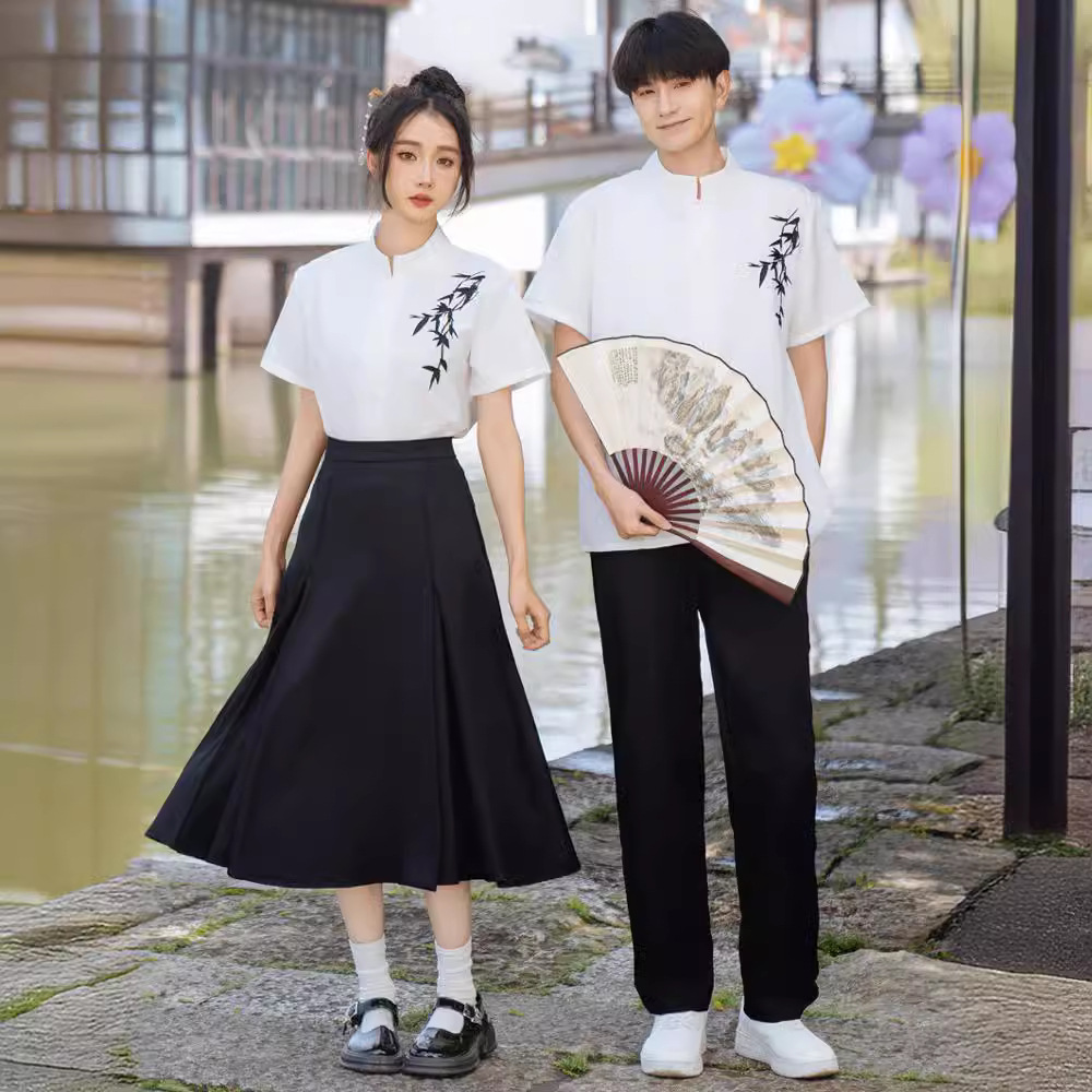 DouPB轻奢班服古风汉服女成人礼高中生五四红歌比赛小学初中朗诵