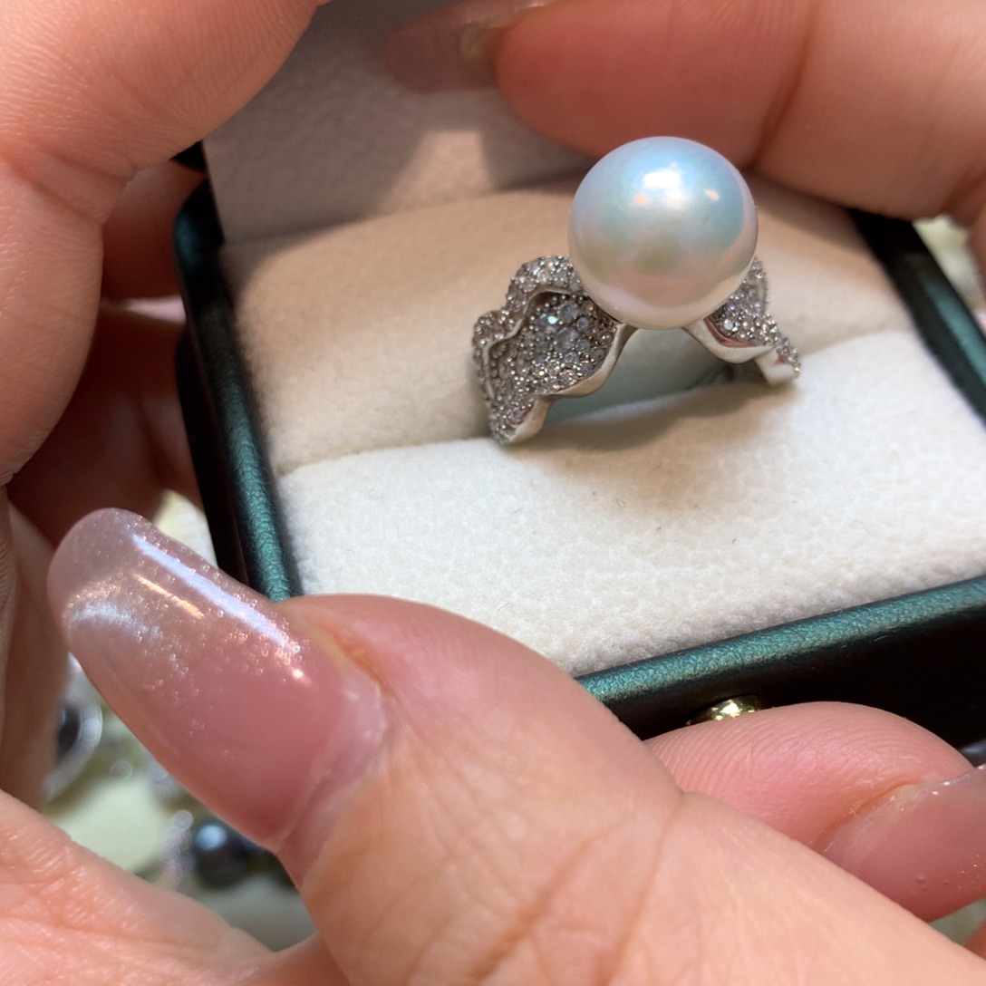 淡水珍珠戒指银S925镶嵌