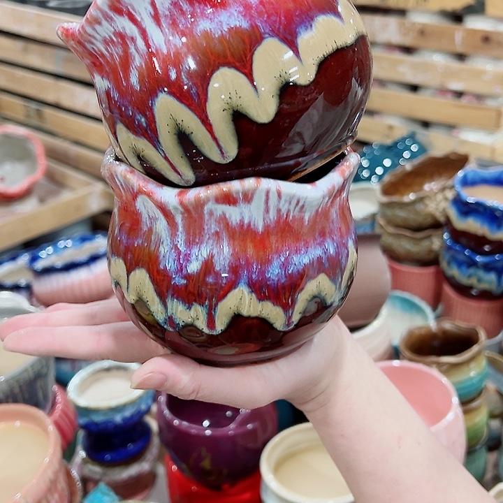 有孔，凑单福利满10元发货陶瓷多肉花盆！