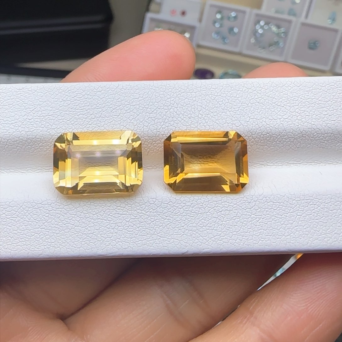 黄晶珠宝半成品未镶嵌天然无优化 多样性随机发一颗