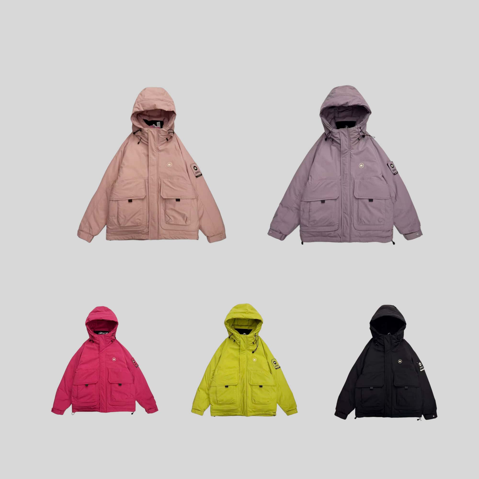 【冬季】新款情侣连帽防风M袖标防寒服外套9919