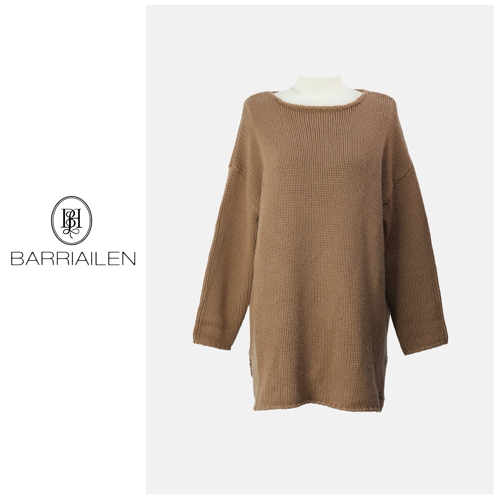 BARRIAILEN |  高级感洋气中长款秋冬粗针毛衣-2411038