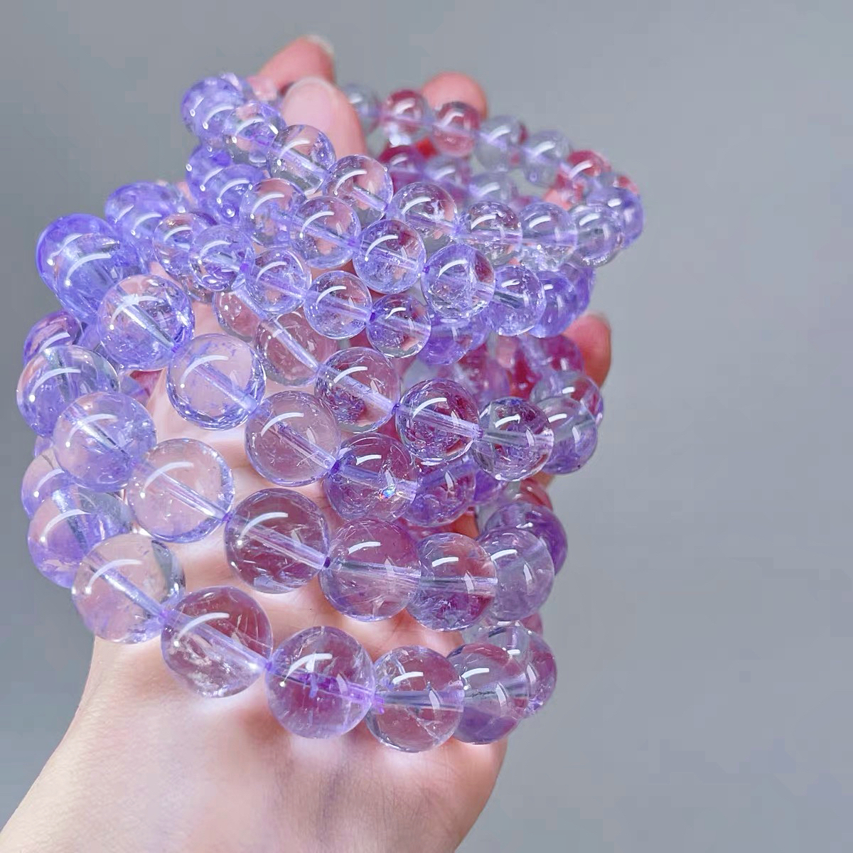 Y098疗愈水晶高介种子克鲁兹紫阿赛仙女紫水晶手串多样性发一件