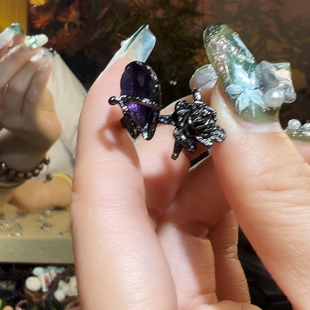 水晶戒指银S925镶嵌啊啊啊啊啊