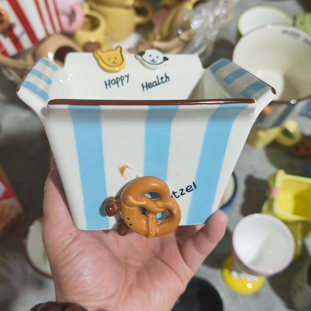 瓷瑕疵陶瓷介意不拍蓝方桶错位