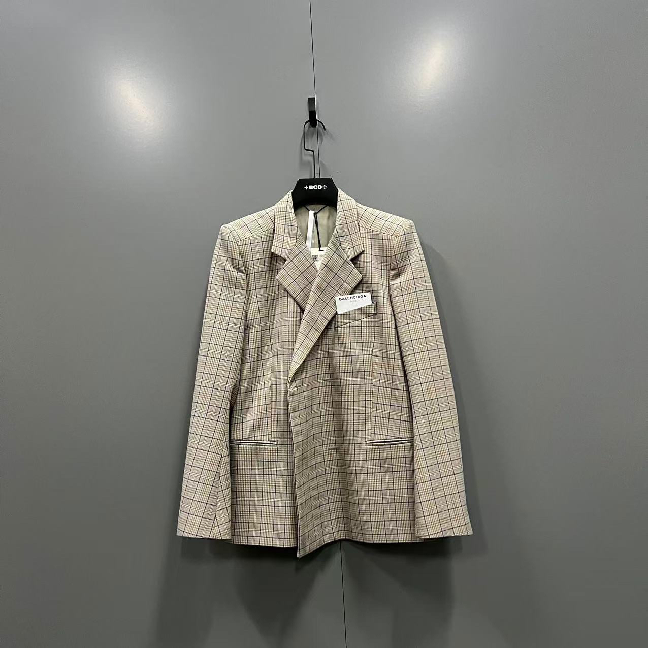 99新 Balenciaga/巴黎世家 （ll）格纹西服 52码/005887