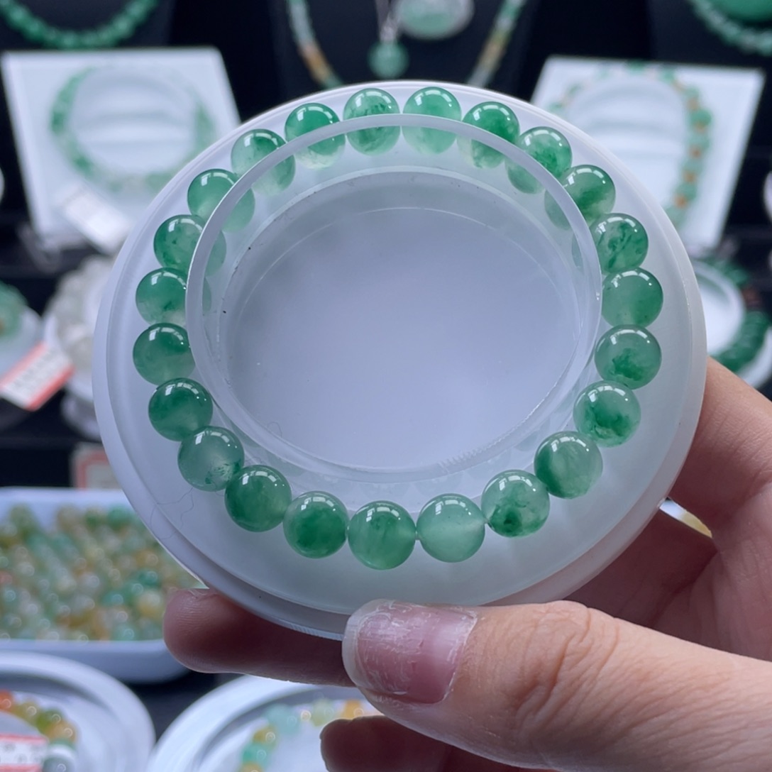 蜜****石英质玉（非洲翠）未镶嵌手串