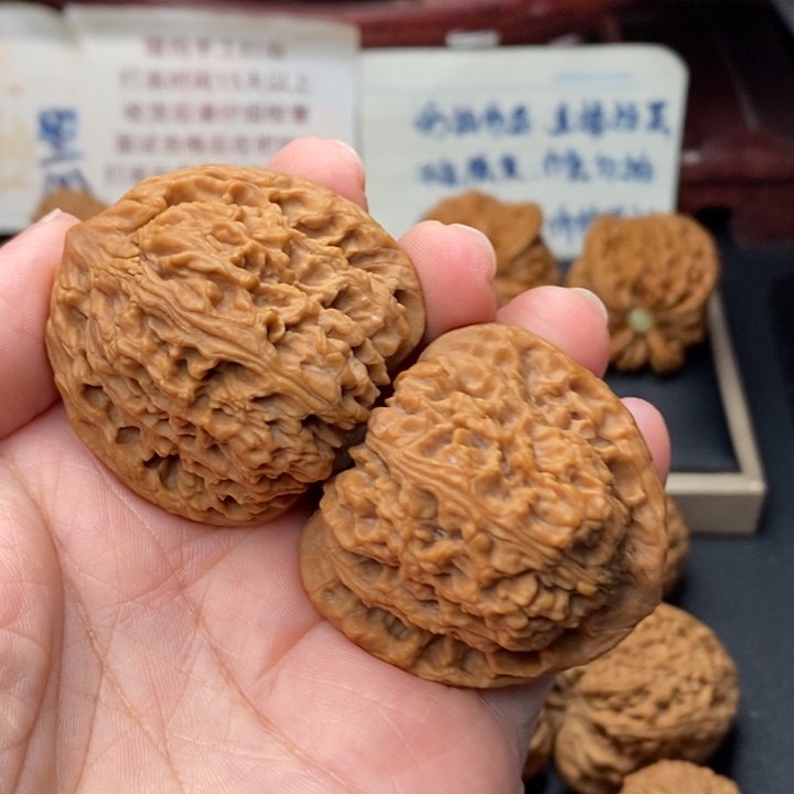 吊坠文玩核桃福*多正三角矮桩毕业41尺0988